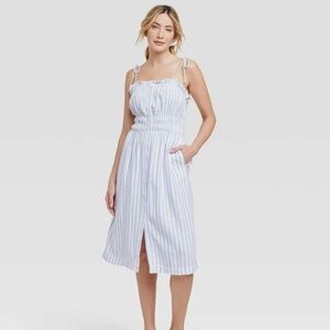 NWT Universal Thread Linen Midi Dress - Light Blue - S
